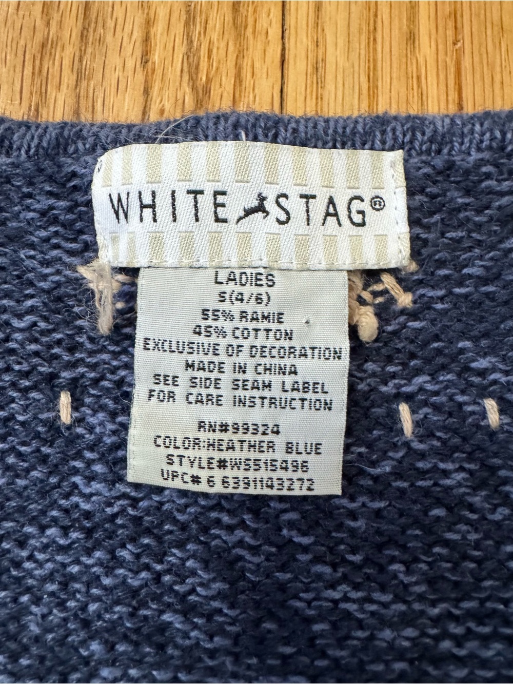 Vintage White Stag Embroidered Full-Zip Scarecrows Fall Autumn Sweater Vest - Sm - Picture 6 of 10